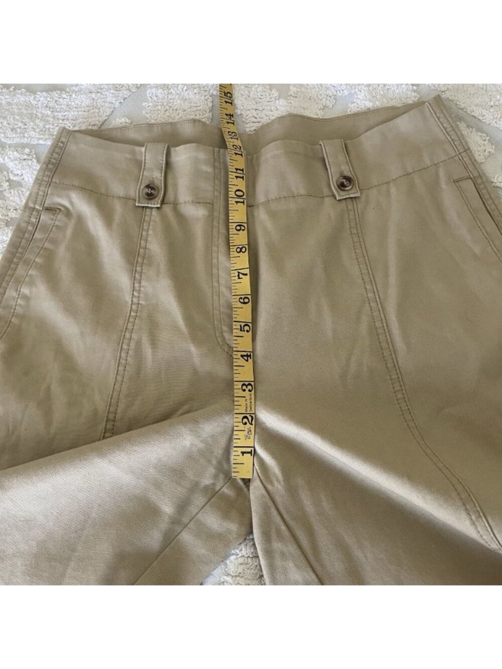 Chico's Pants 0.5R US Size 6R High Waisted Tan Trousers Wide leg Utility Safari - Picture 4 of 10